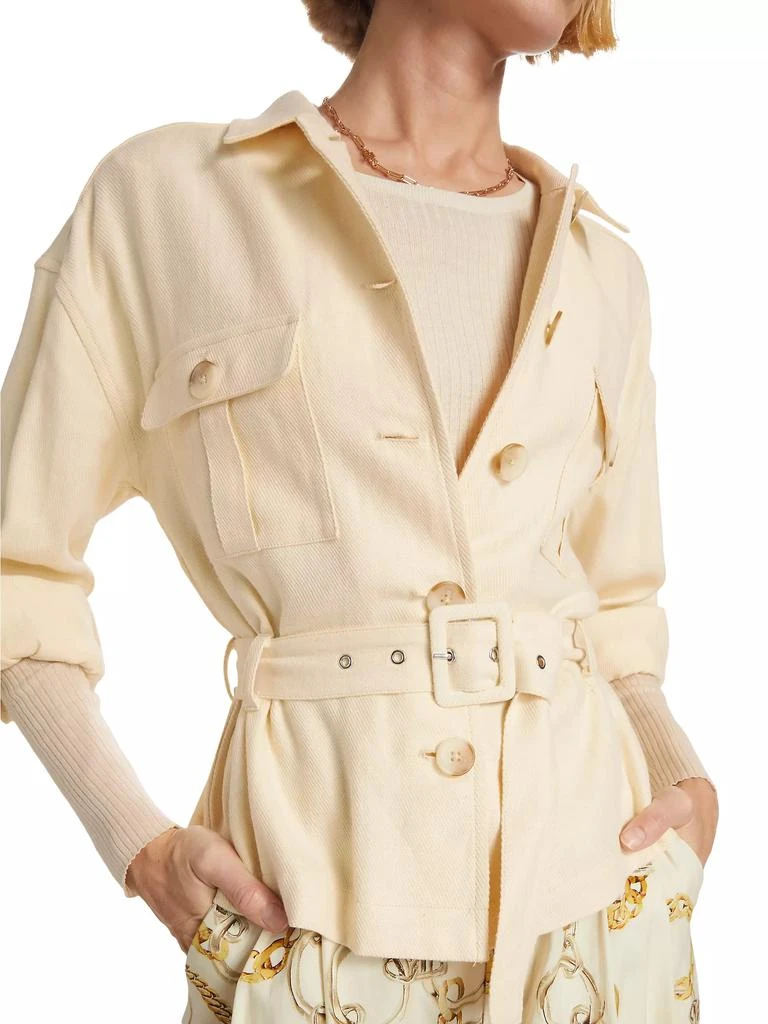 L'Agence Voyage Belted Linen Twill Safari Jacket 6
