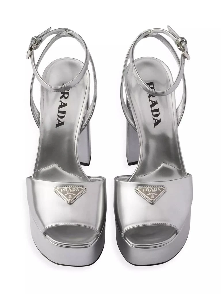 Prada Metallic Leather Platform Sandals 2