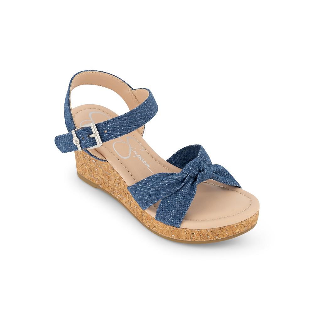 Jessica Simpson Little and Big Girls Asha Knot Sparkly Cork Wedge Sandals