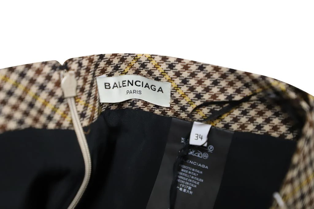 Balenciaga Houndstooth Skirt in Brown Wool 6