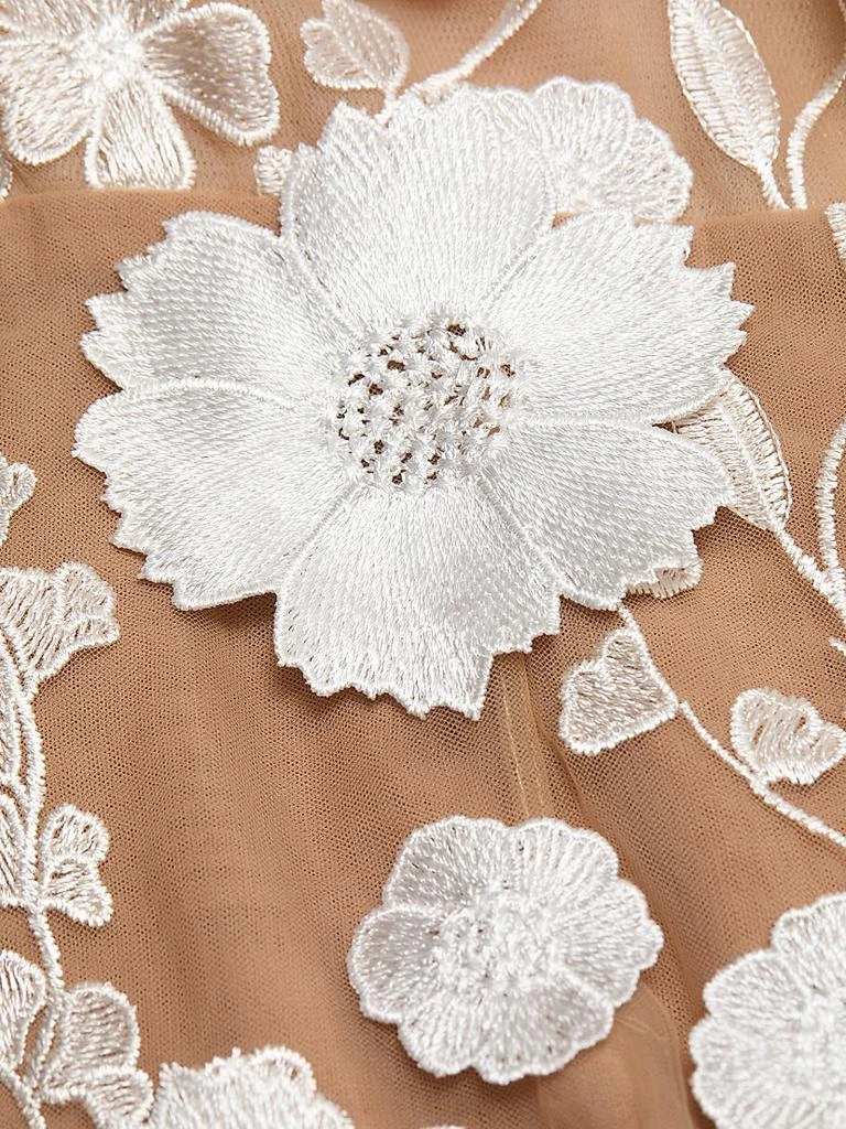 BRONX AND BANCO Jasmine Blanc Floral Appliqué Column Gown 7