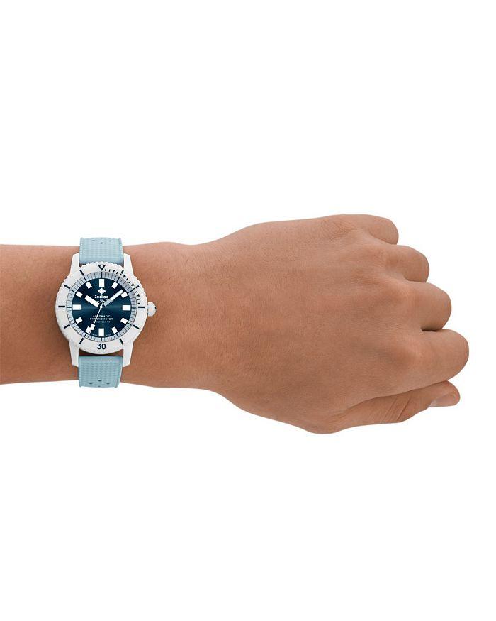 ZODIAC Ceramic Compression Diver Automatic Rubber Strap Watch, 41mm