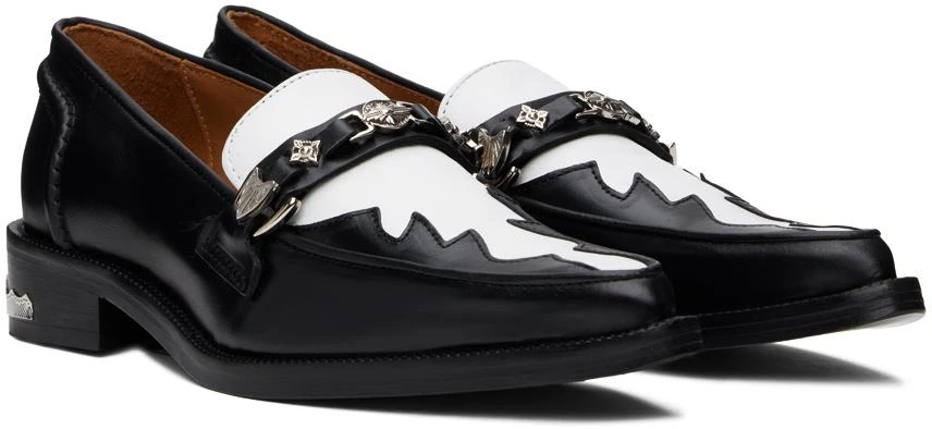 Toga Pulla Black & White Heel Detail Loafers 4