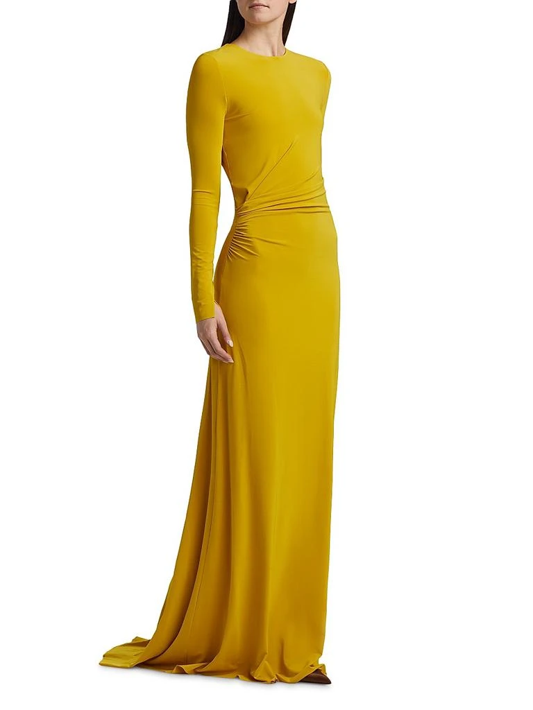 Jason Wu Jersey Gathered Long-Sleeve A-Line Gown 2