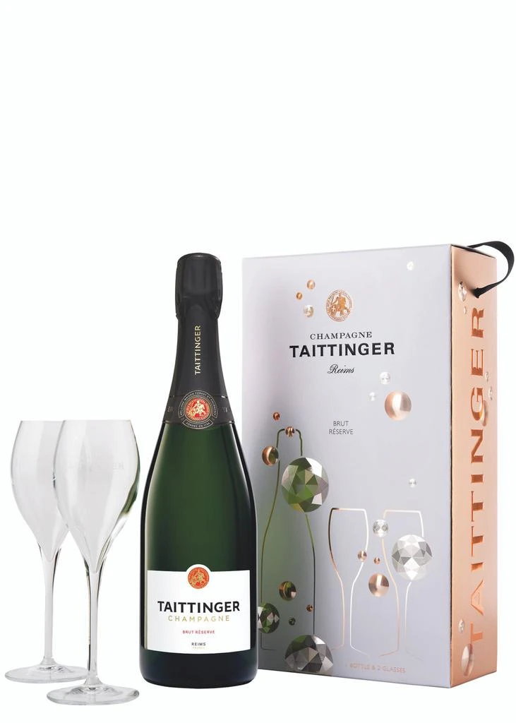 TAITTINGER Brut Réserve Champagne & Flutes Gift Set 1