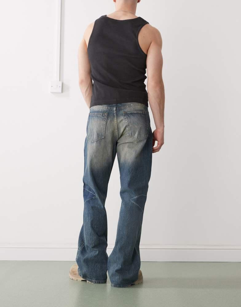 Cheap Monday Cheap Monday Boo Bootleg rigid bootcut jeans in blue wash with faded highlight