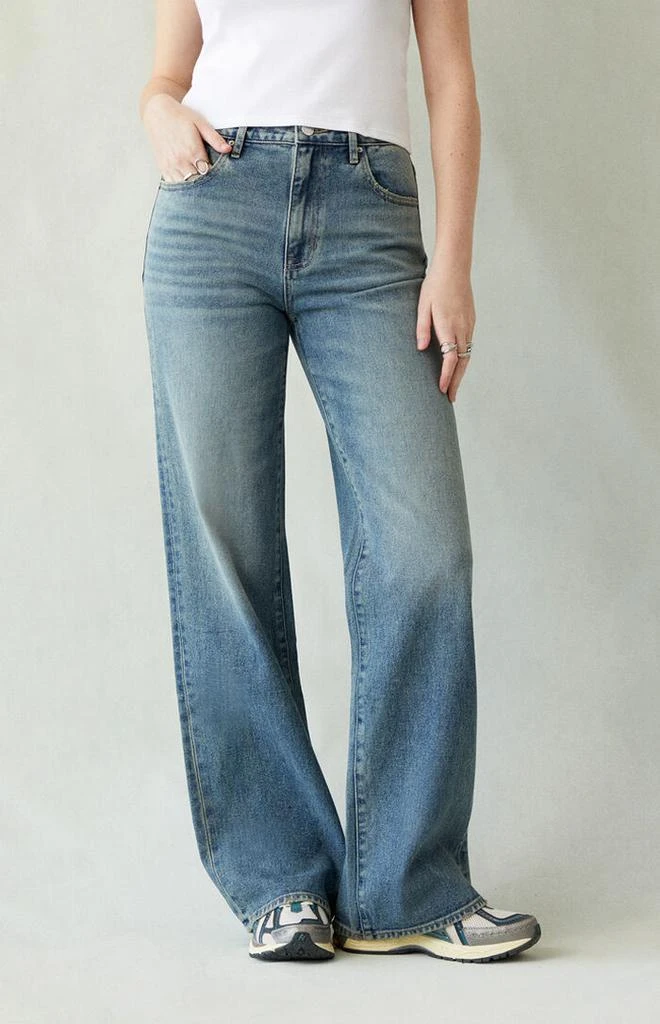 PacSun Madison High Waisted Girlfriend Jeans Medium Indigo 2