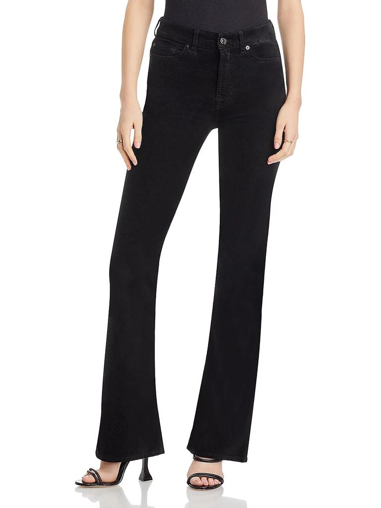7 For All Mankind Lisha Womens High Rise Flocked Bootcut Jeans 1