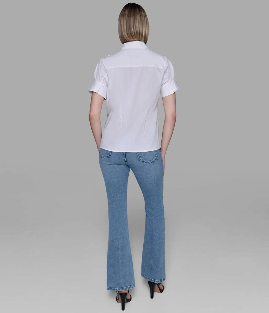 Karl Lagerfeld Paris SHORT SLEEVE POPLIN SHIRT WITH FLORAL APPLIQUÉ 2