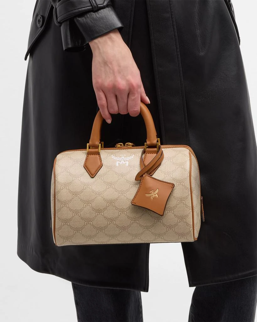 MCM Ella Monogram Boston Top-Handle Bag 4