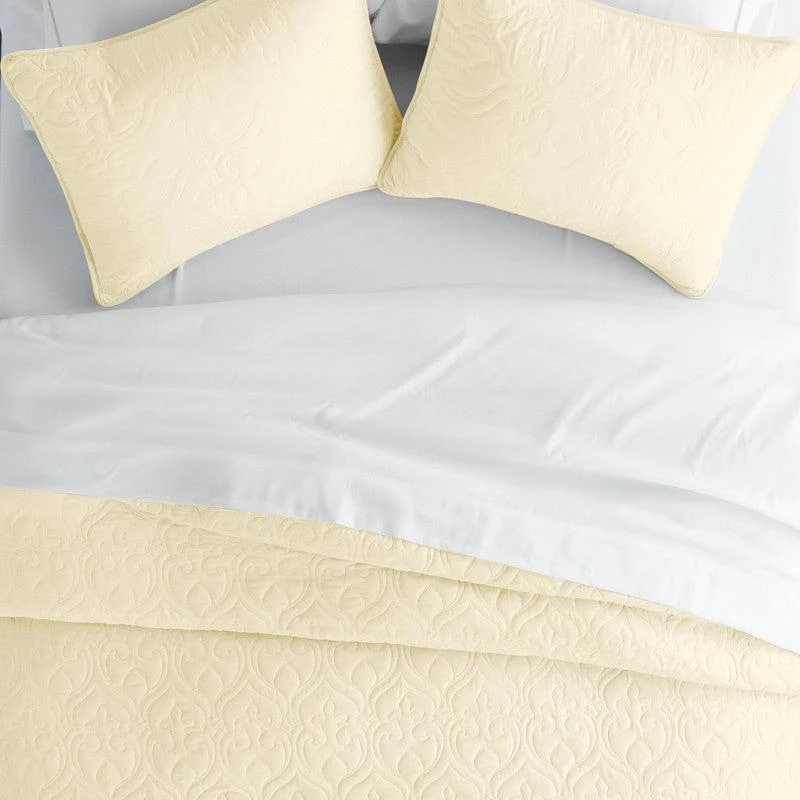 IENJOY HOME Damask Stitch Gray Quilt Coverlet Set Contemporary Ultra Soft Microfiber Bedding 10