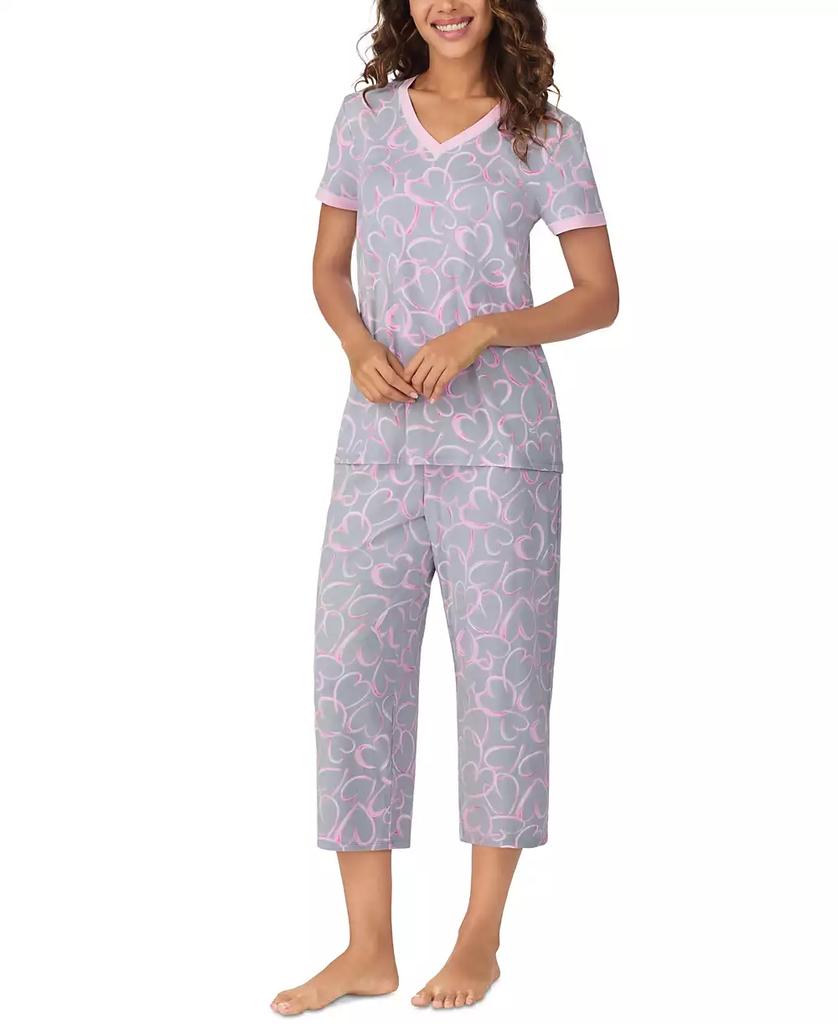 Cuddl Duds Women's Cropped Short-Sleeve Pajama Set