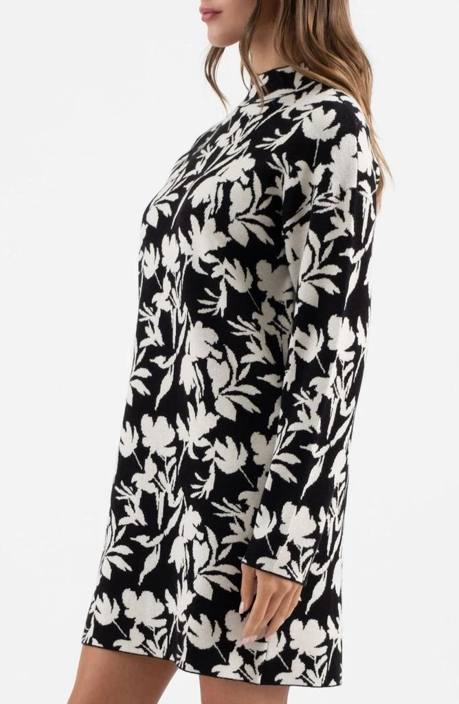 Blu Pepper Floral Jacquard Long Sleeve Sweater Dress 4