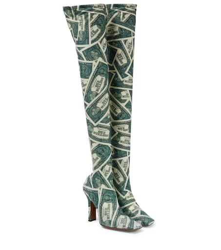 Vetements Printed over-the-knee boots 1