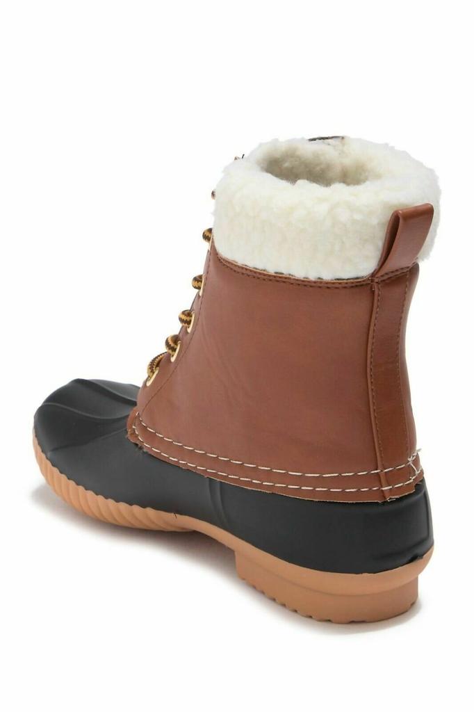 MIA Mia - Women's Matthew Faux Shearling Trimmed Faux Leather Rubber Duck Boots
