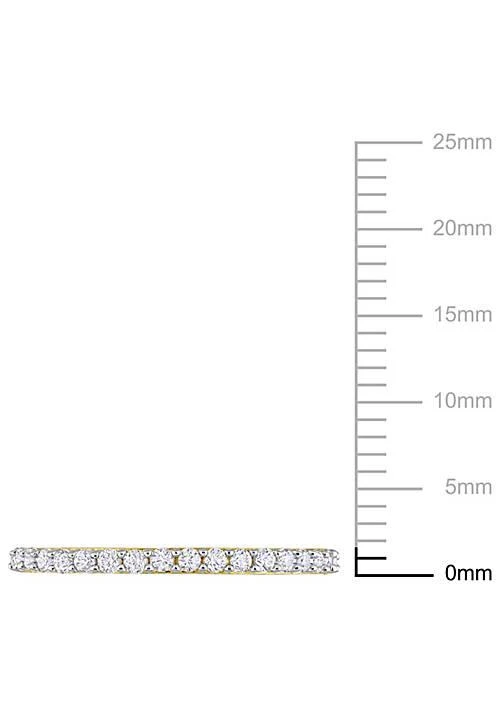 Belk & Co. Co. Lab Created Created White Sapphire Semi Eternity Ring In 10K Yellow Gold 3