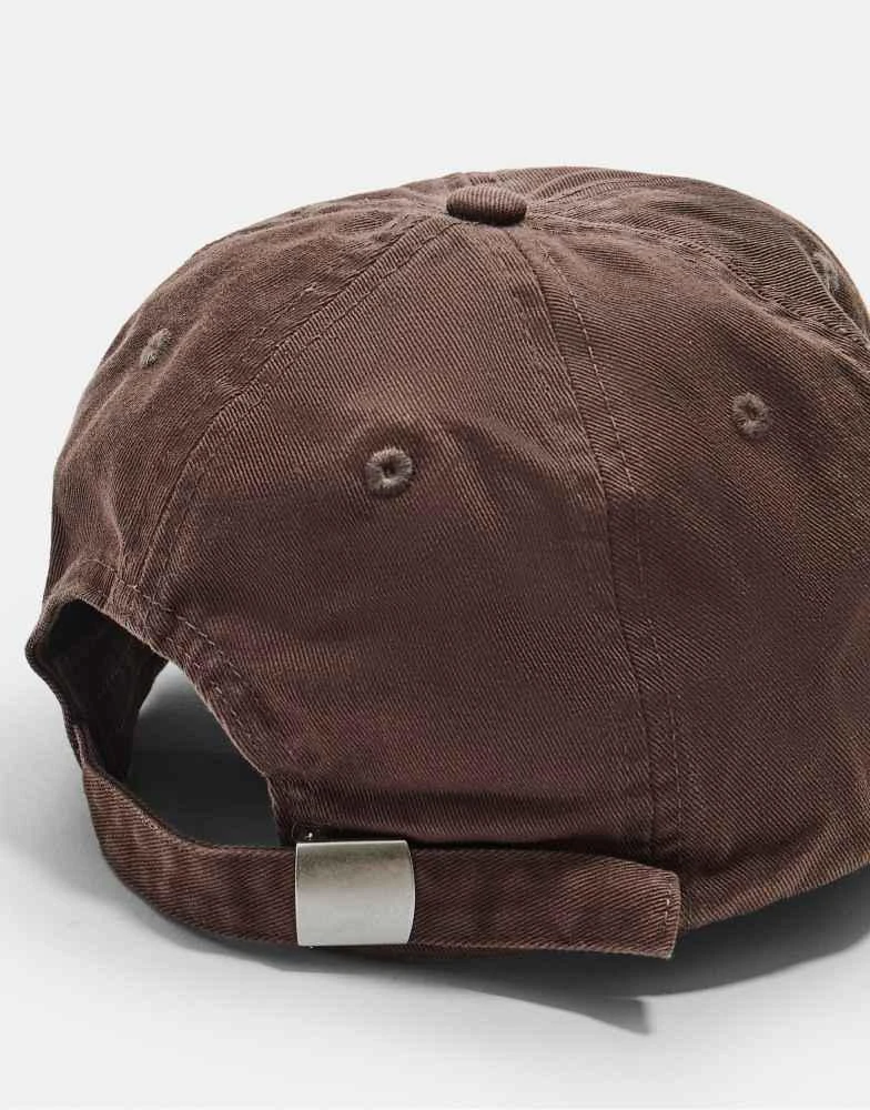 Stradivarius Stradivarius slogan cap in brown 3