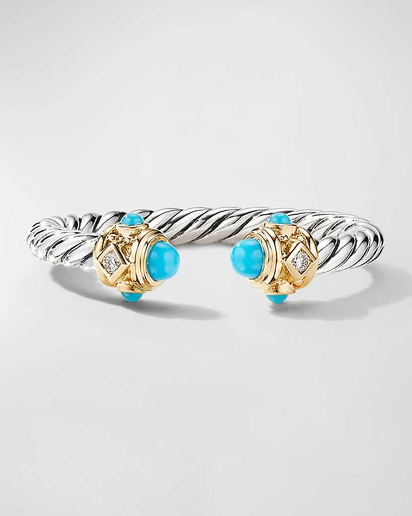 David Yurman 2.3mm Renaissance Color Ring with 14K Gold and Diamonds in Silver 3