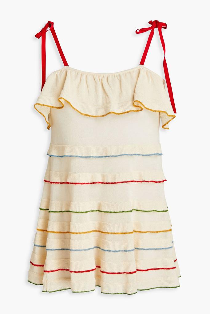 RED Valentino Cold-shoulder striped cotton top