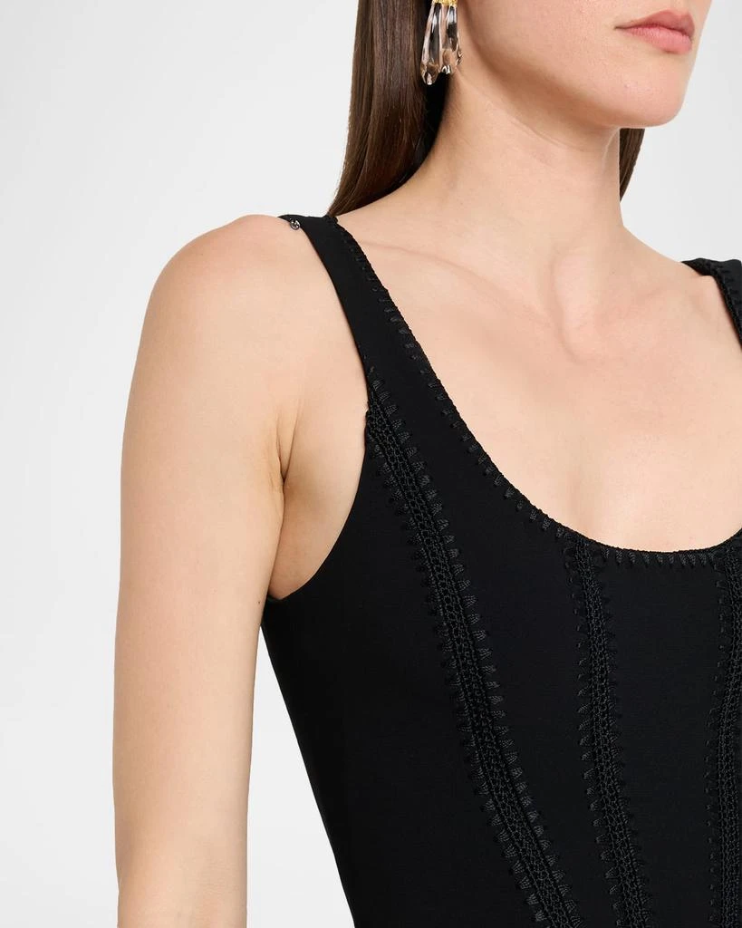 Cinq a Sept Martay Crochet Corset Midi Dress 5