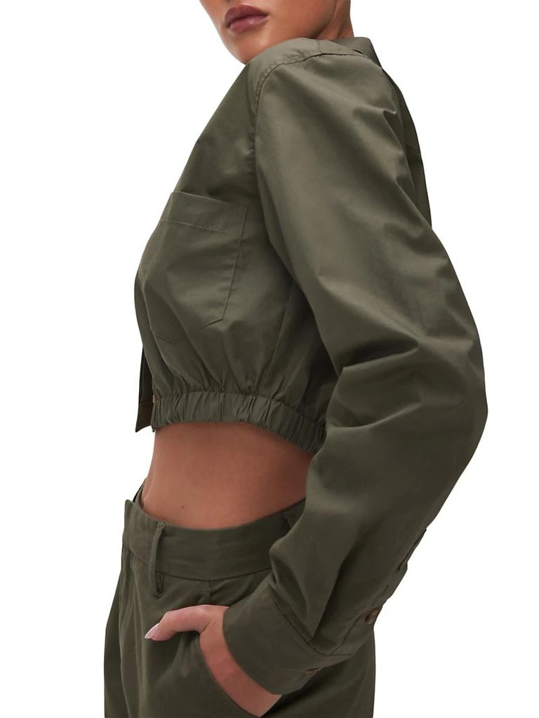 Good American Coated Poplin Cropped Shirt 5