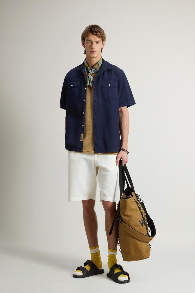 Woolrich Garment-Dyed Pure Cotton Pima Ripstop Shirt - Men - Blue