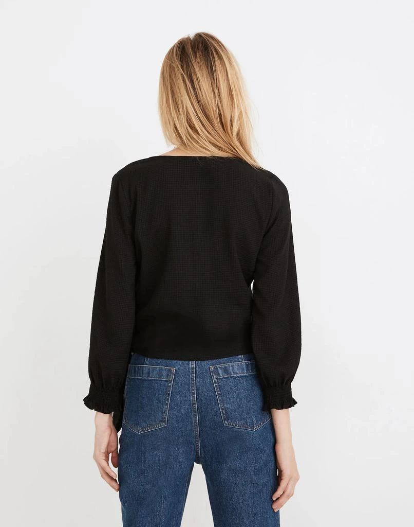 Madewell Smocked-Sleeve Wrap Top 3