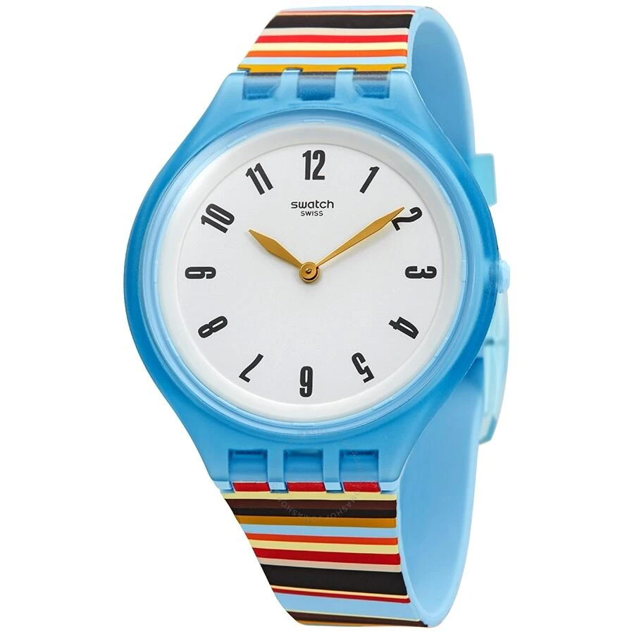 Swatch Skinstripes Light Grey Dial Unisex Watch SVUL100 1
