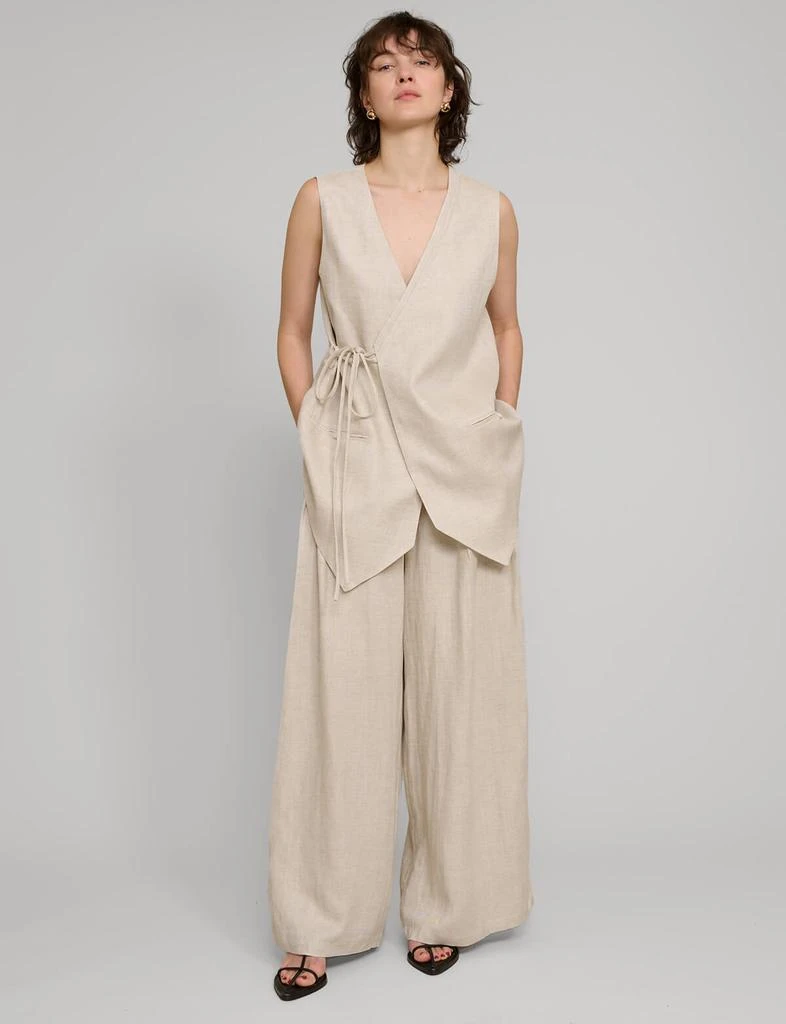 Pixie Market Oat Linen Wide Leg Pants 9