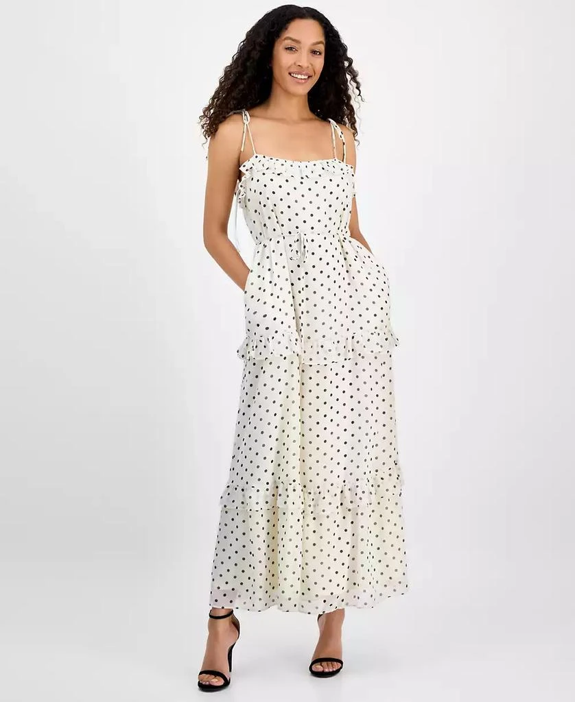 julia jordan Women's Tie-Strap Ruffle-Tier Maxi Dress 1