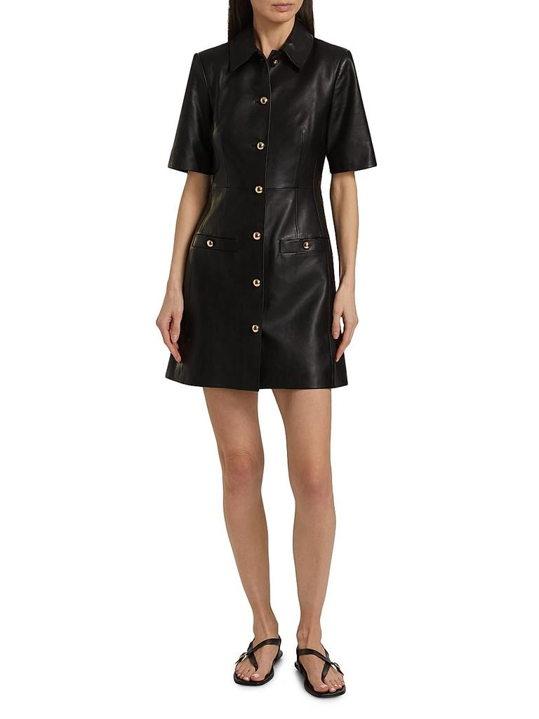 VERONICA BEARD Paige Leather Minidress 2