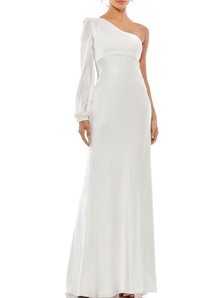 Ieena for Mac Duggal Womens One Shoulder Long Evening Dress