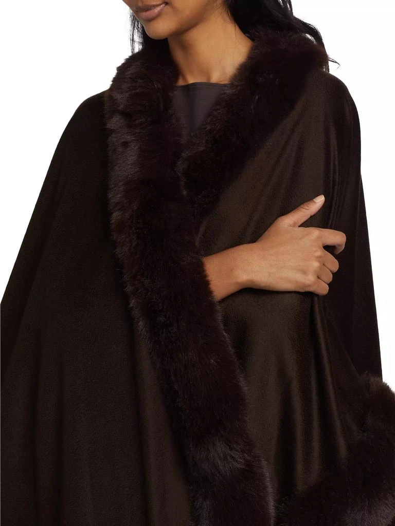 Sofia Cashmere Faux Fur & Cashmere U-Cape 6