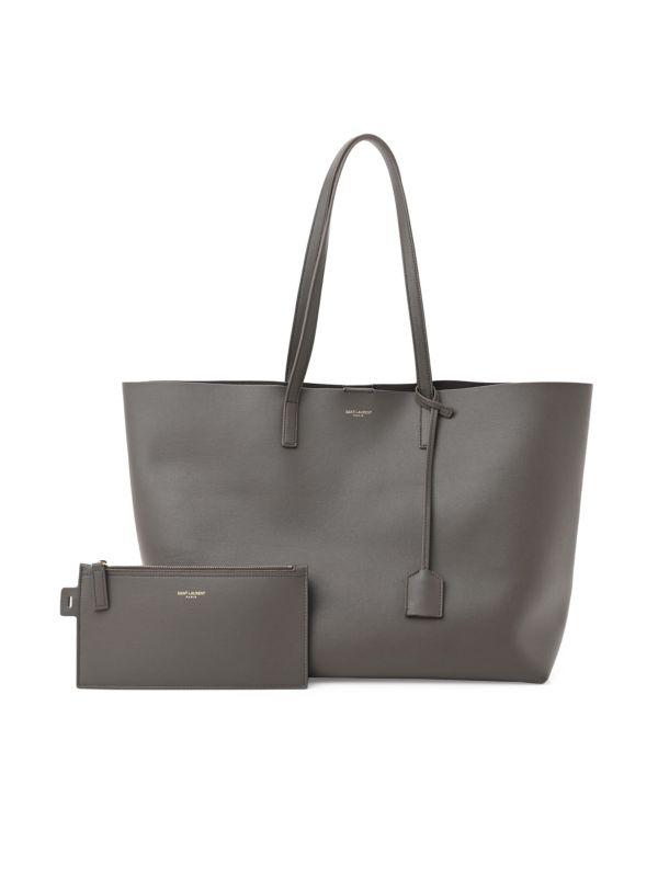 Saint Laurent Logo Leather Tote
