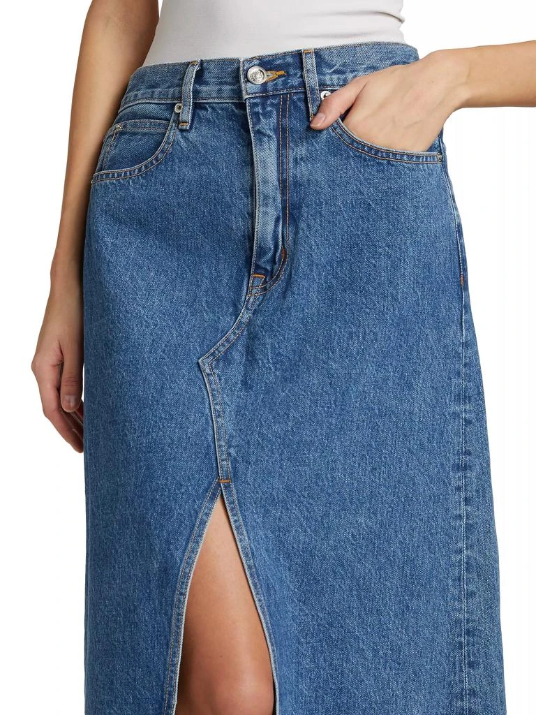 SLVRLAKE Denim A-Line Midi-Skirt 6