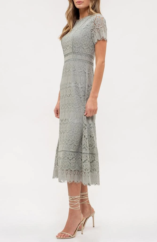 AUGUST SKY Scalloped Lace Midi Dress 5