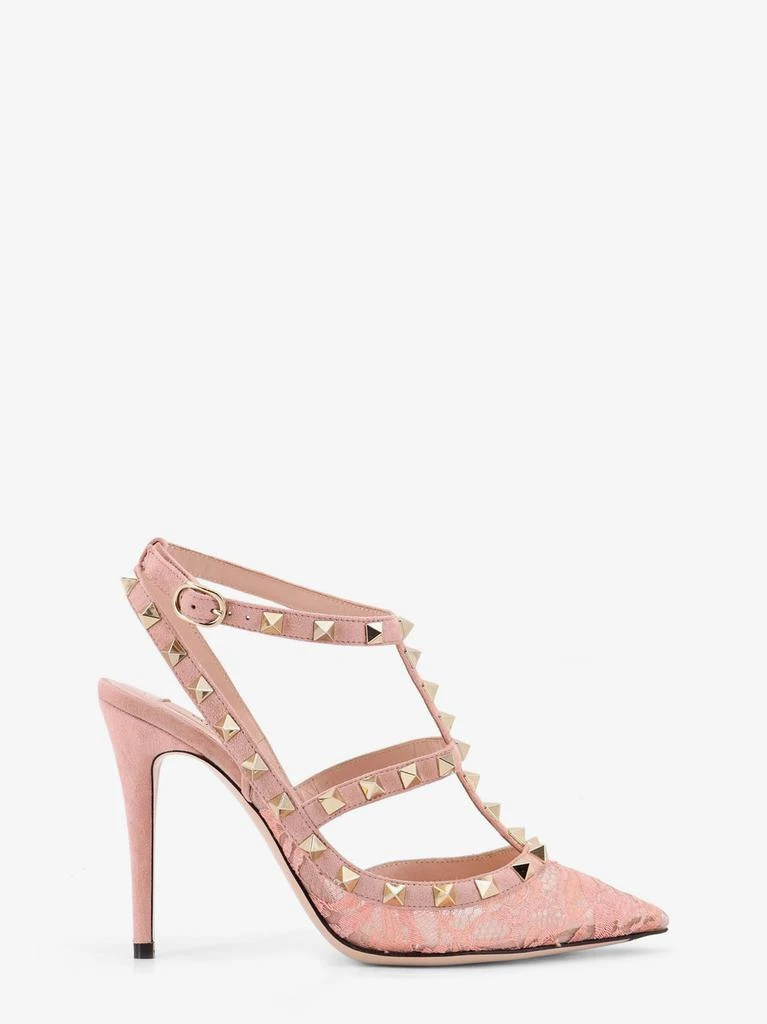 Valentino Rockstud suede and lace pumps 1