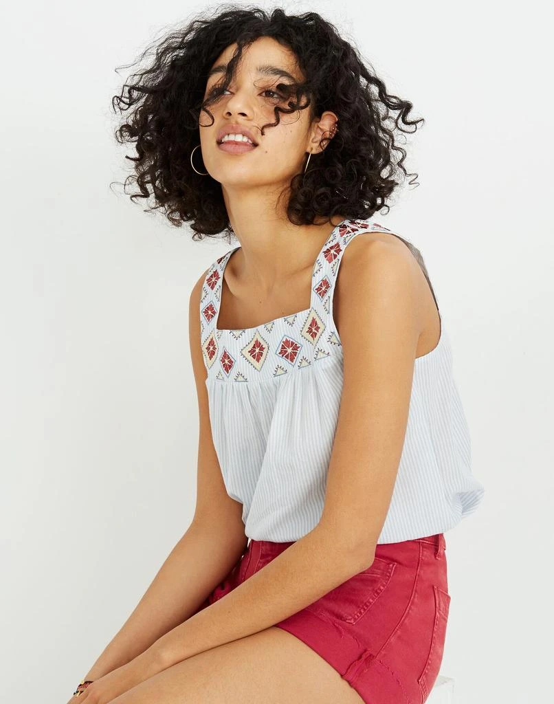 Madewell Embroidered Island Tank Top in Stripe 2