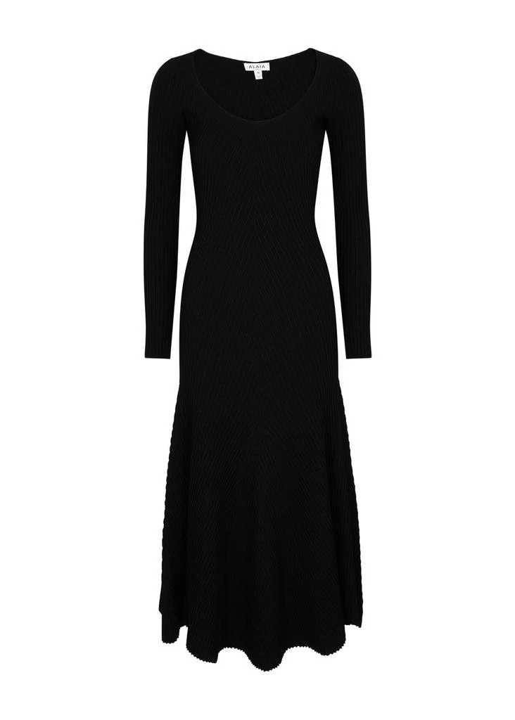 Alaïa Ribbed stretch-knit midi dress 1
