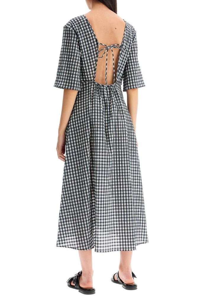 Ganni midi seersucker check dress 3