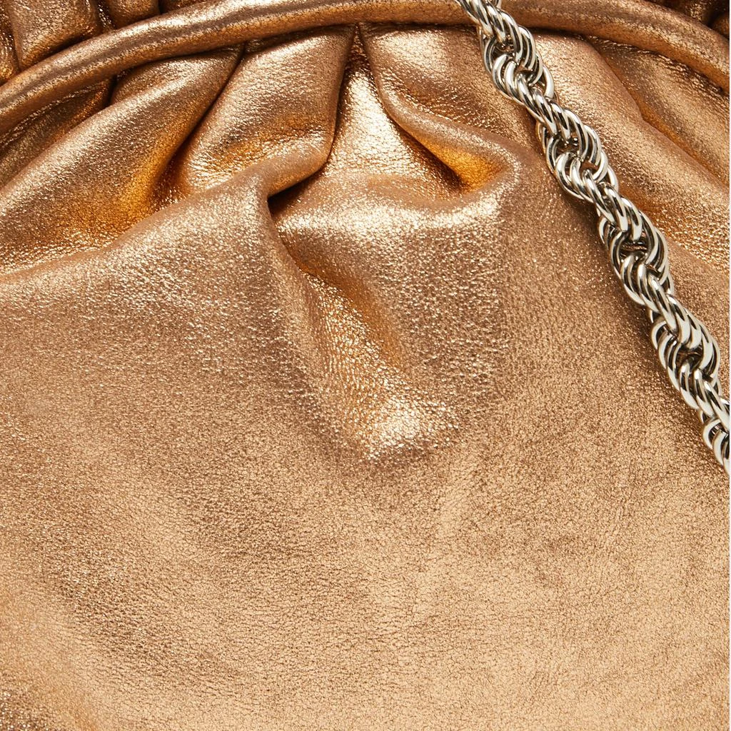 Tahari Gold Leather Pleated Frame Crossbody Bag 4