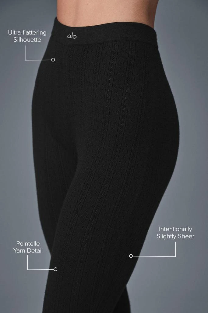 Alo Pointelle Sweater High-Waist Be Mine Legging - Black 2