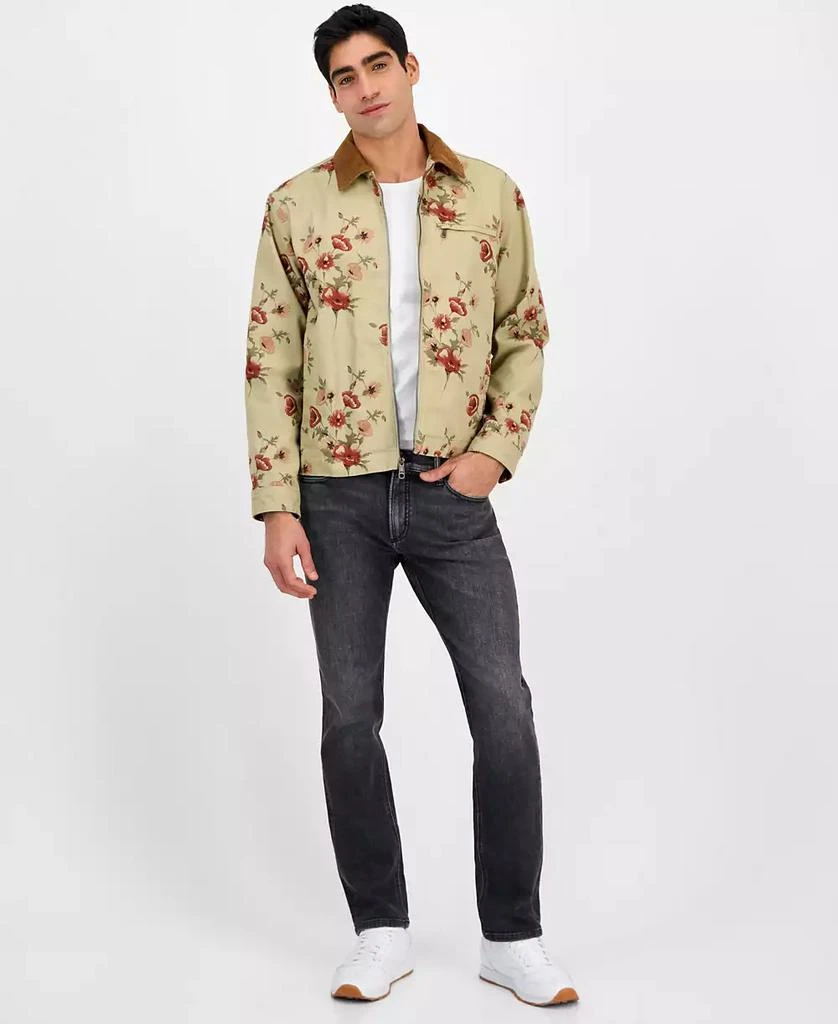 Sun + Stone Men's Sean Long Sleeve Corduroy-Collar Zip-Front Floral Jacket, Exclusively at Macy's 2