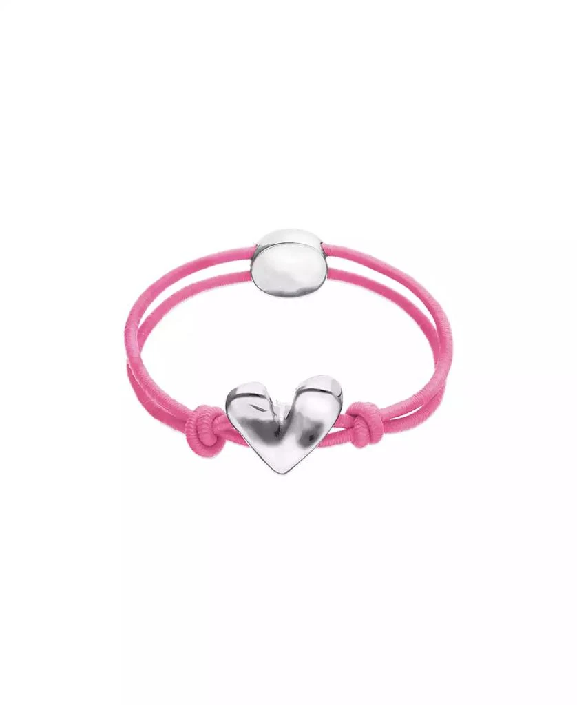 UNOde50 Pink Elastic Thread Sterling Silver Plated Bracelet with Heart