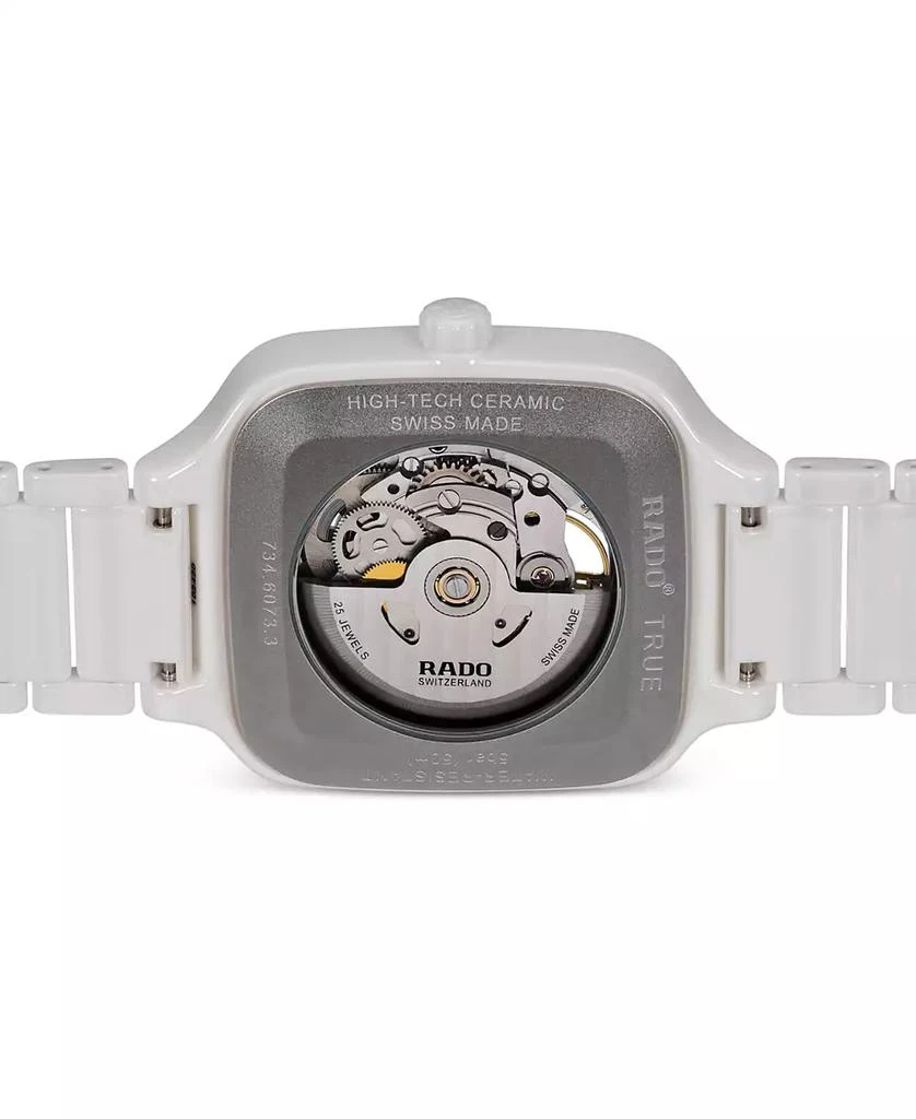 Rado Women's Swiss Automatic True Square Diamond (1/10 ct. t.w.) White Ceramic Bracelet Watch 38mm 2