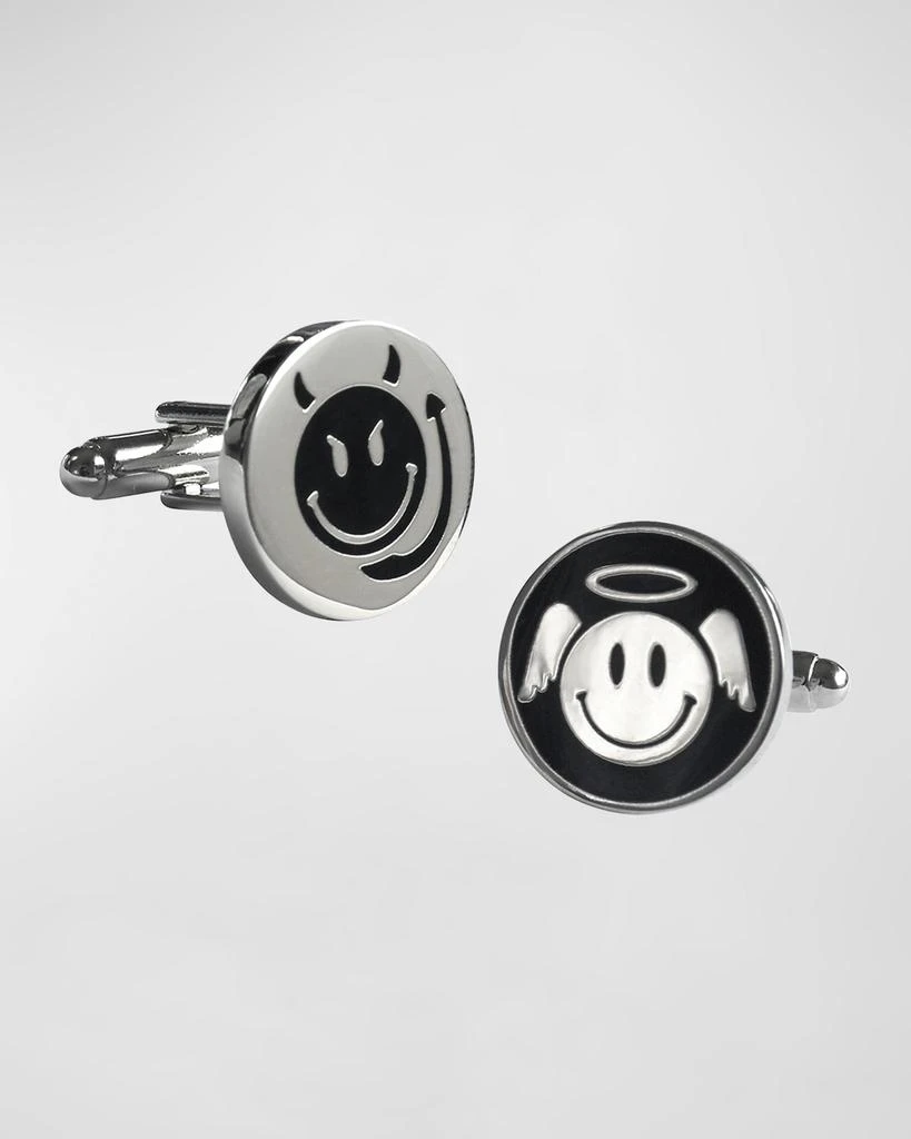 LINK UP Men's Angel and Devil Happy Face Cufflinks 3