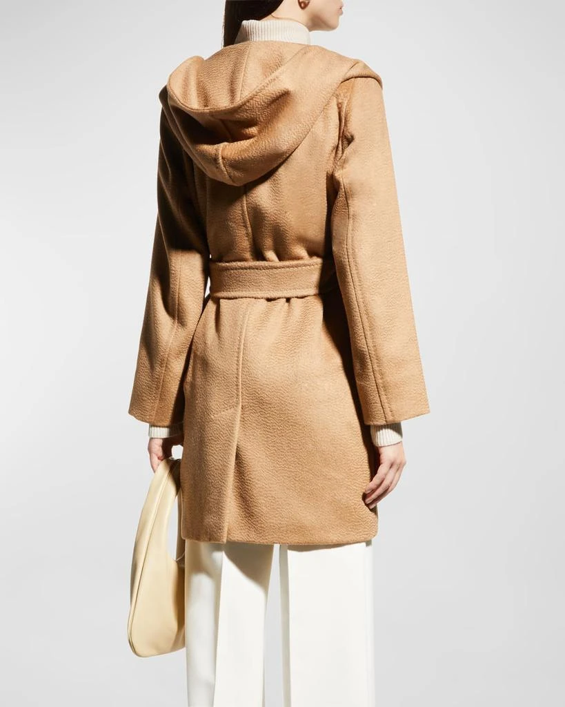 Shop Rialto Camel Hair Belted Short Hooded Coat on Sale at