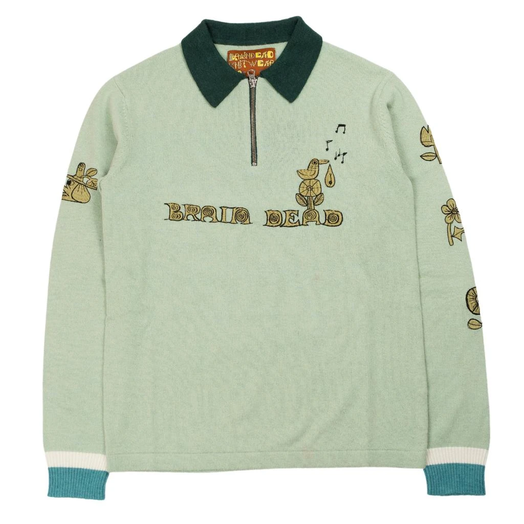 Brain Dead Lex Half Zip Sweater in Mint 1