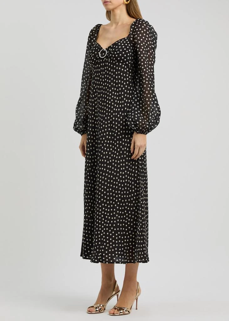 Rixo Ivy polka dot-print silk-chiffon midi dress 2