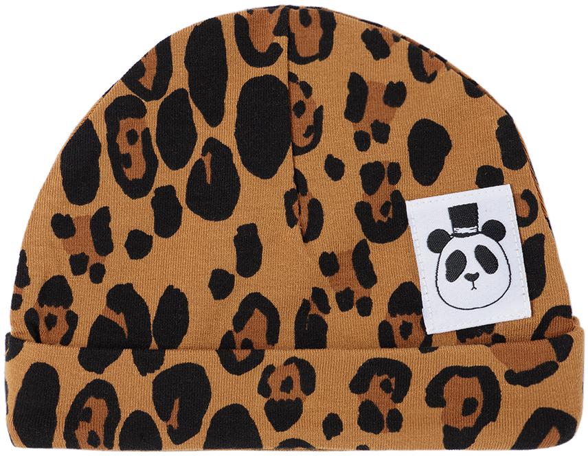 Mini Rodini Baby Tan Leopard Beanie